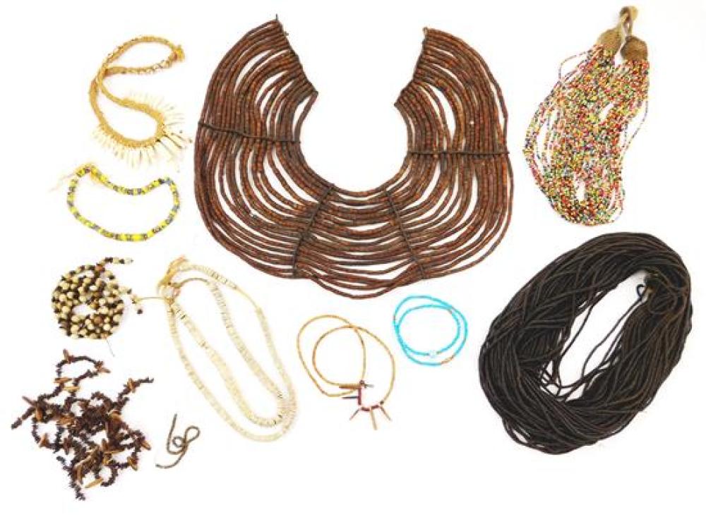 TRIBAL: NINE AFRICAN TYPE BEADED