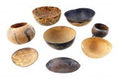 TRIBAL- SIX CARVED SHELLS WITH