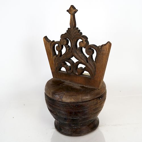 TRIBAL-STYLE WOODEN BOWL WITH