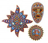 TRIBAL: THREE HUICHOL BEADED W