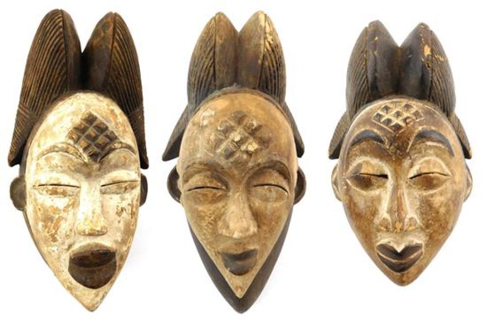 TRIBAL: THREE PUNU STYLE MASKS,