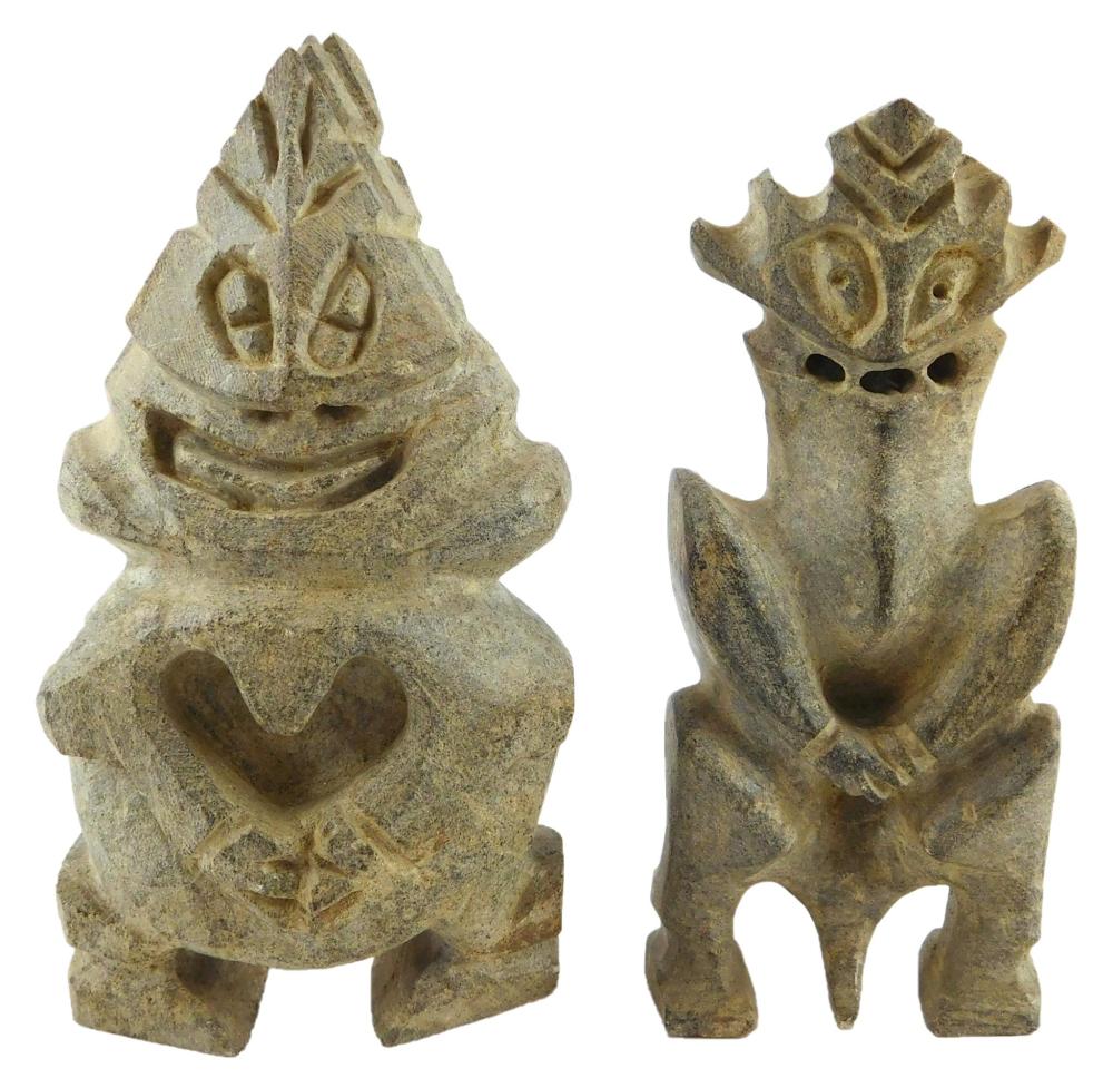 TRIBAL: TWO INUIT CARVED STONE