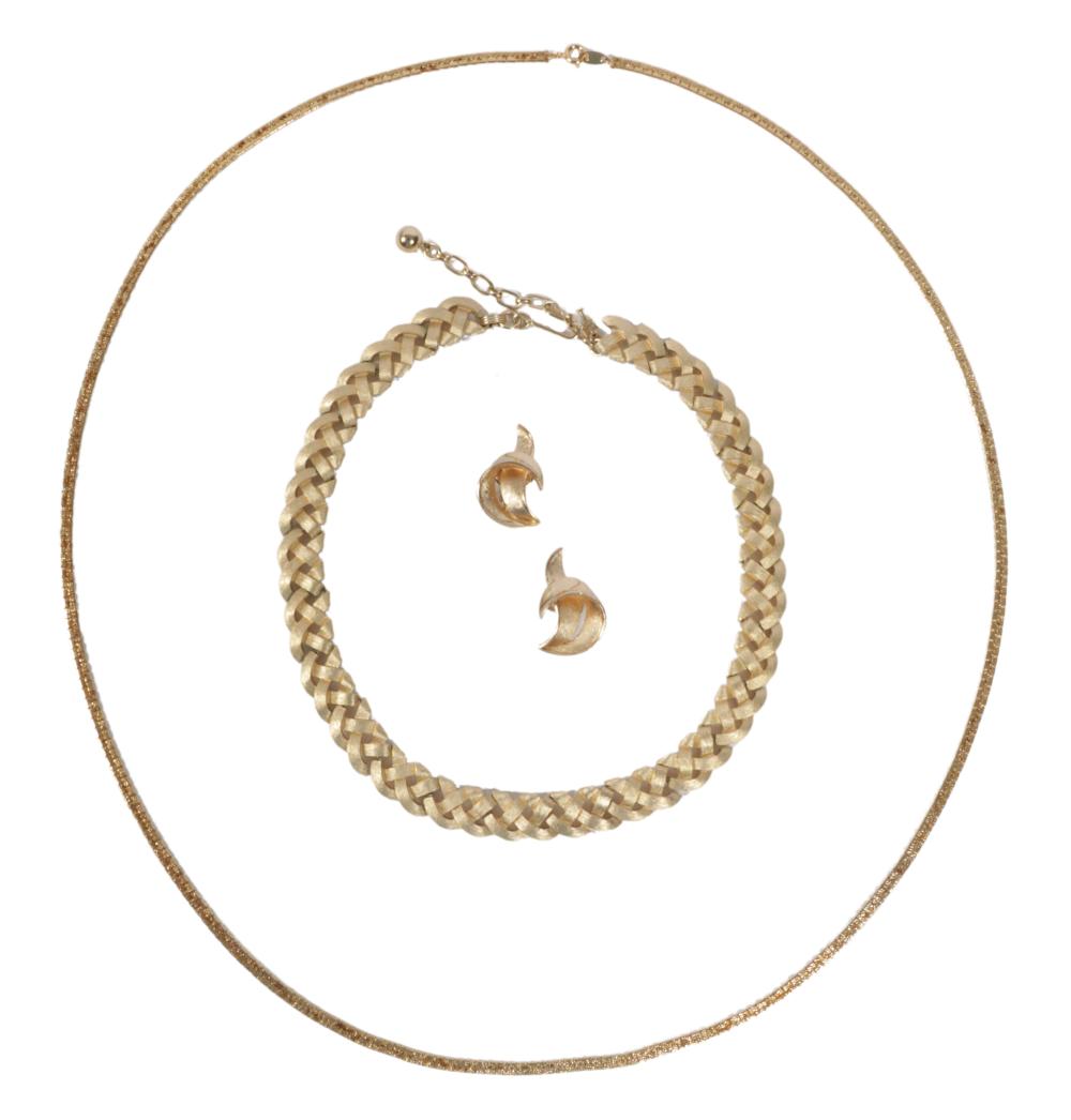 TRIFARI 3PC GOLD TONE JEWELRY