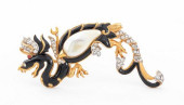 TRIFARI GEM-SET ENAMELED DRAGO