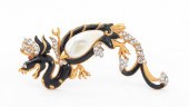 TRIFARI GEM-SET ENAMELED DRAGO