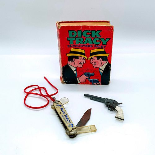 TRIO DICK TRACY BOOK, POCKET KNIFE,