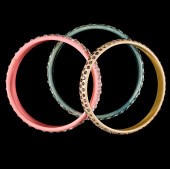 Trio of bakelite Rhinestone Br