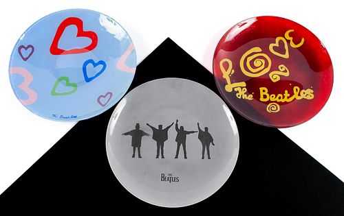 TRIO OF BEATLES PLATESTRIO OF