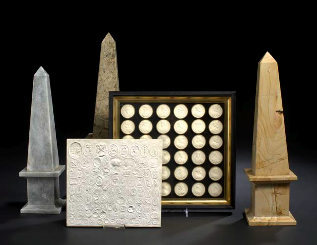 Trio of Italian Stone Obelisks,  in