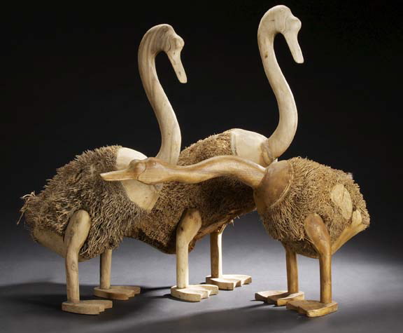 Trio of Large Geese,  modeled of