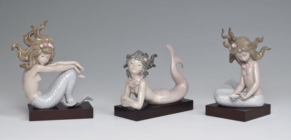 TRIO OF LLADRO FANTASY MERMAIDS: