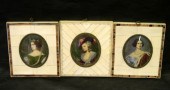 Trio of Oval Portrait Miniatur