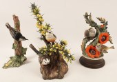 TRIO OF PORCELAIN BIRD MODELS
