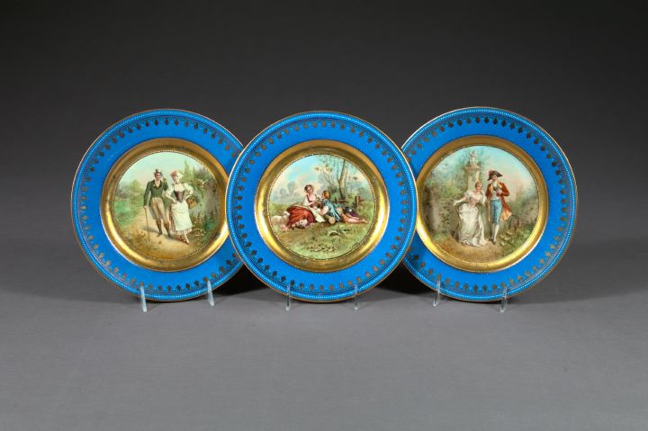 Trio of Richly Gilded Periwinkle