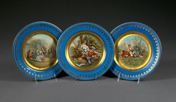 Trio of Richly Gilded Periwinkle