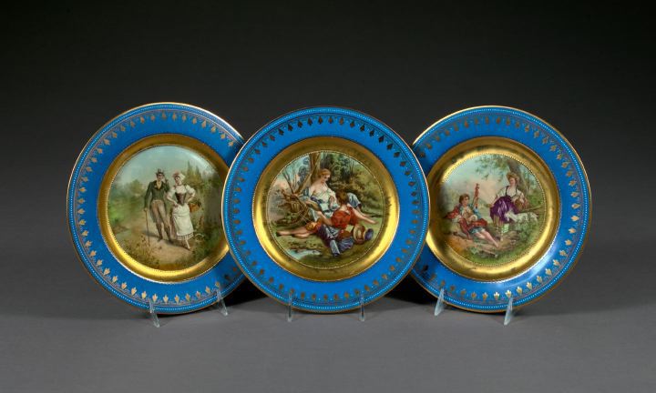 Trio of Richly Gilded Periwinkle