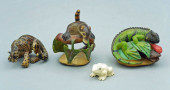 TRIO OF TAGUA NUT SCULPTURES -