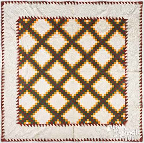 TRIPLE IRISH CHAIN QUILT, 19TH