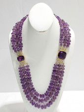 TRIPLE STRAND YELLOW GOLD AND