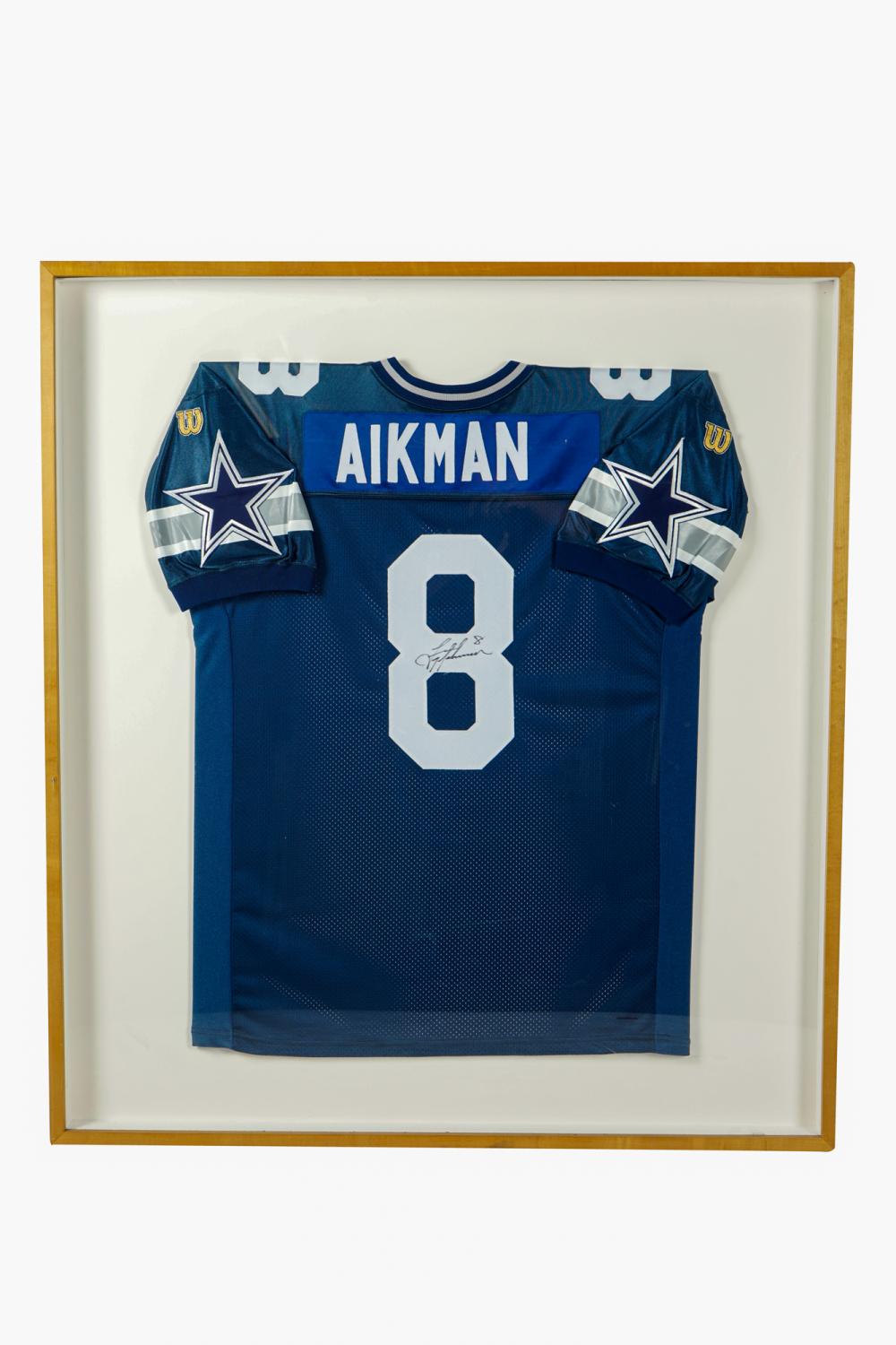 TROY AIKMAN SIGNED JERSEYmounted