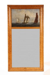 TRUMEAU MIRROR - 19th c Birdse