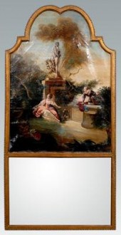 Trumeau mirror, carved and gil