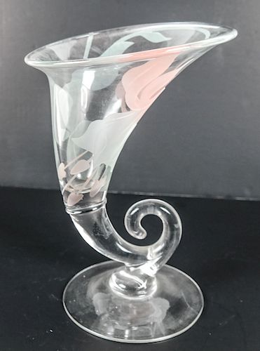 TRUMPET - CORNUCOPIA ETCHED GLASS