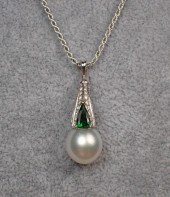 TSAVORITE, DIAMOND AND PEARL P