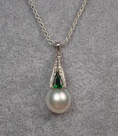 TSAVORITE, DIAMOND AND PEARL P