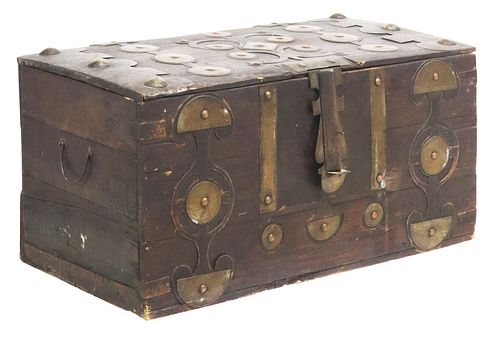 TUAREG METAL-MOUNTED WOOD CHEST