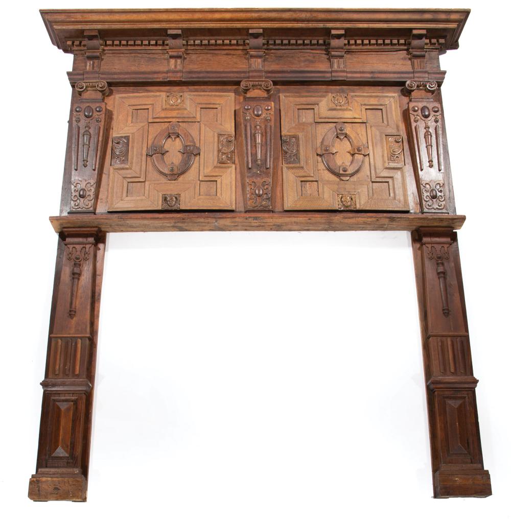 TUDOR OAK FIREPLACE BREAST AND