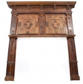TUDOR OAK FIREPLACE BREAST AND
