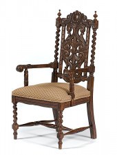 Tudor-style Carved Armchair Ea