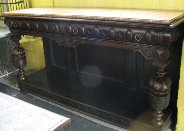 Tudor Style Marbletop Server &