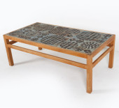 TUE POULSEN OAK & CERAMIC COFF
