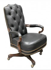 TUFTED LEATHER EXECUTIVE SWIVE