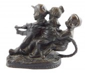 "TUG OF WAR" CAST METAL SCULPT