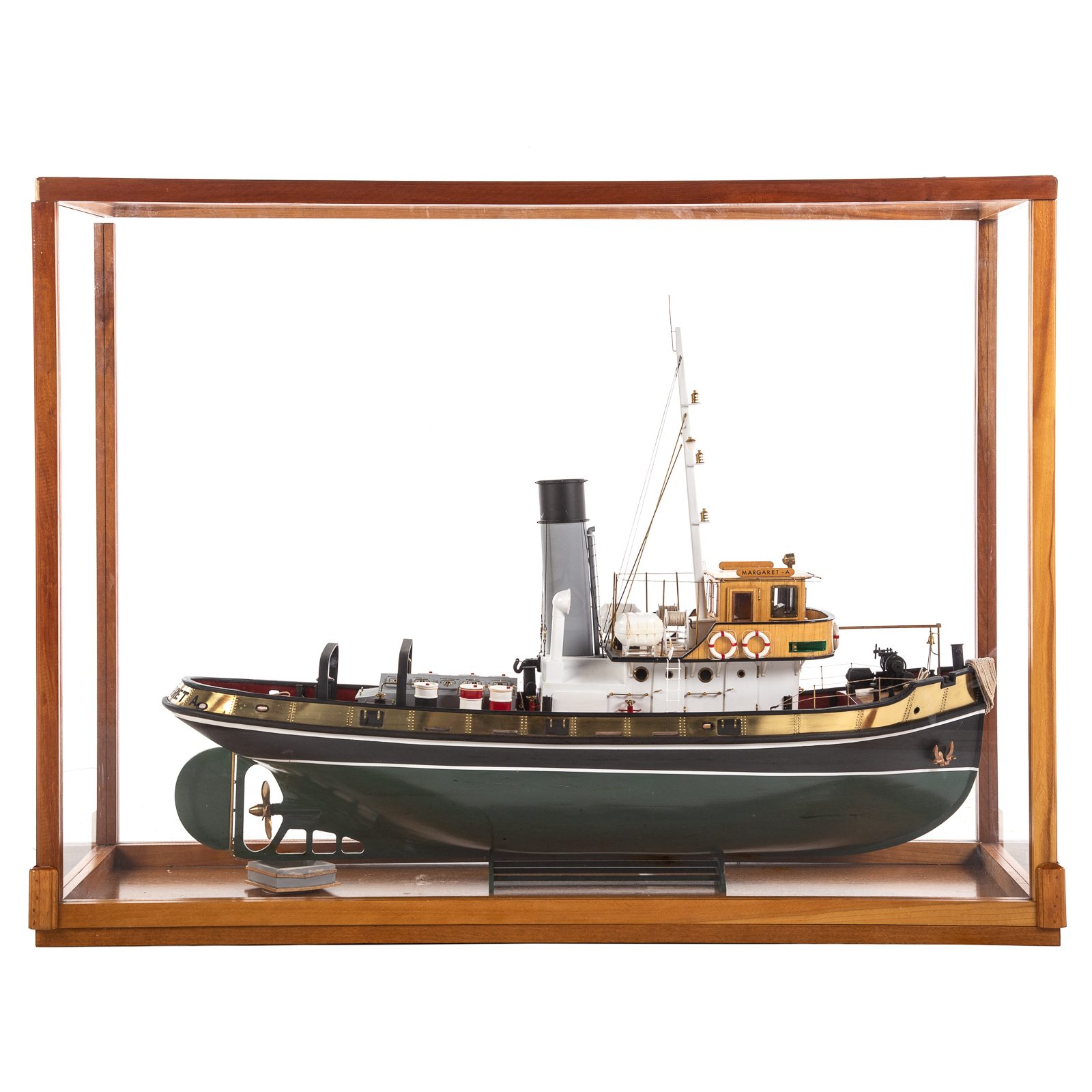 TUGBOAT MODEL WITH DISPLAY CASE