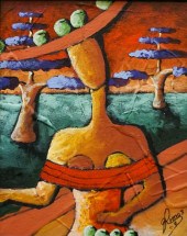 TULIO REYES, WOMAN IN A HAT, O