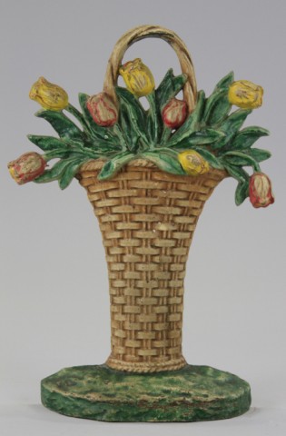 TULIP BASKET DOORSTOP Cast iron