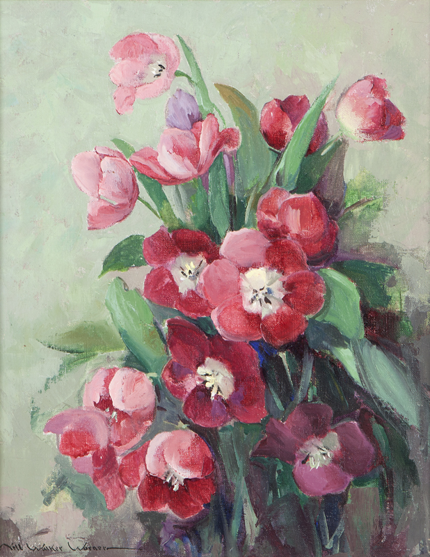 ''Tulips'' oil on canvas. 20'' H