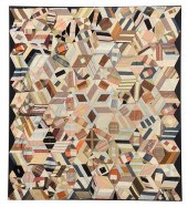 TUMBLING BLOCKS CRAZY QUILT(Am