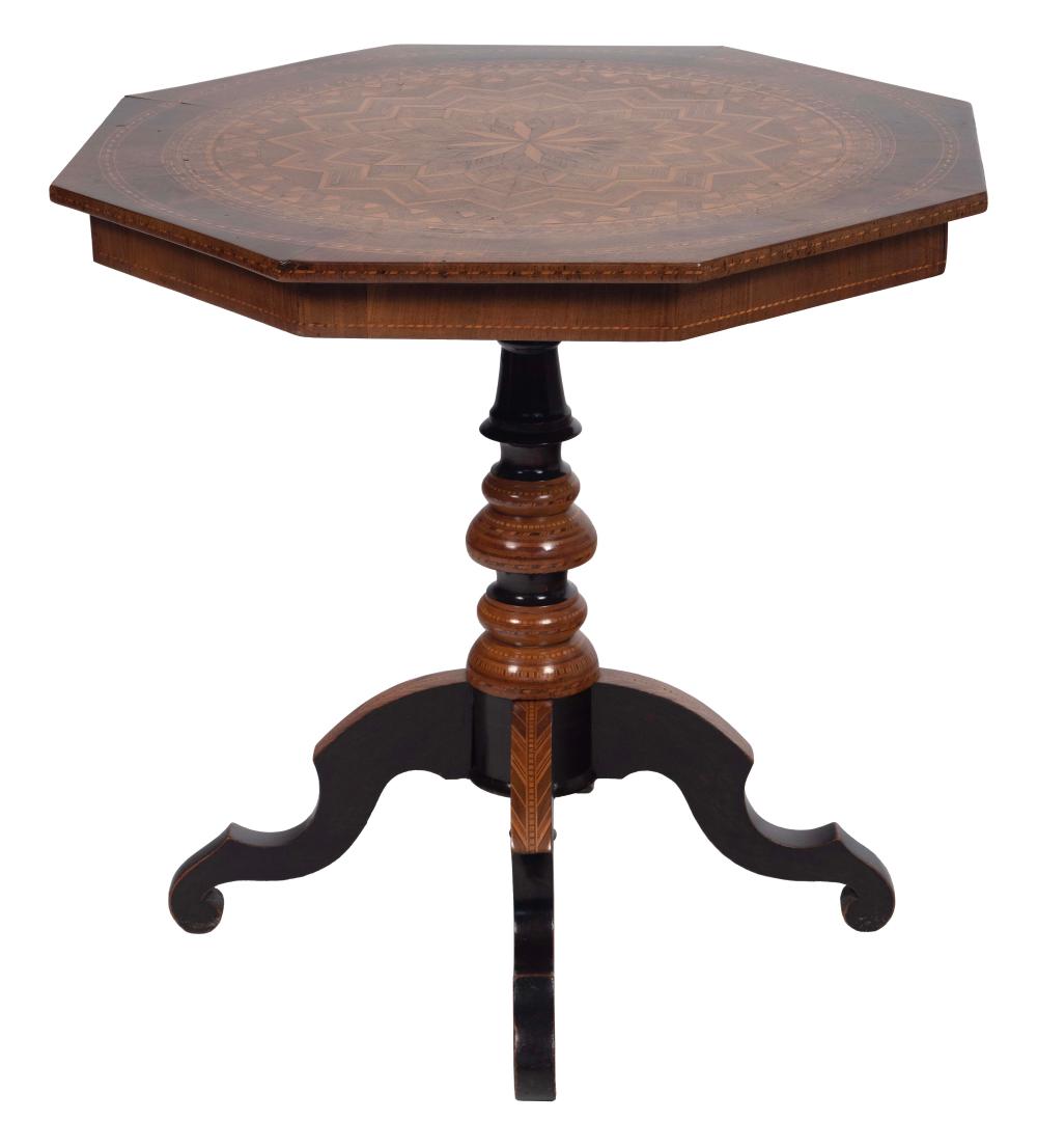 TUNBRIDGE WARE PEDESTAL TABLE