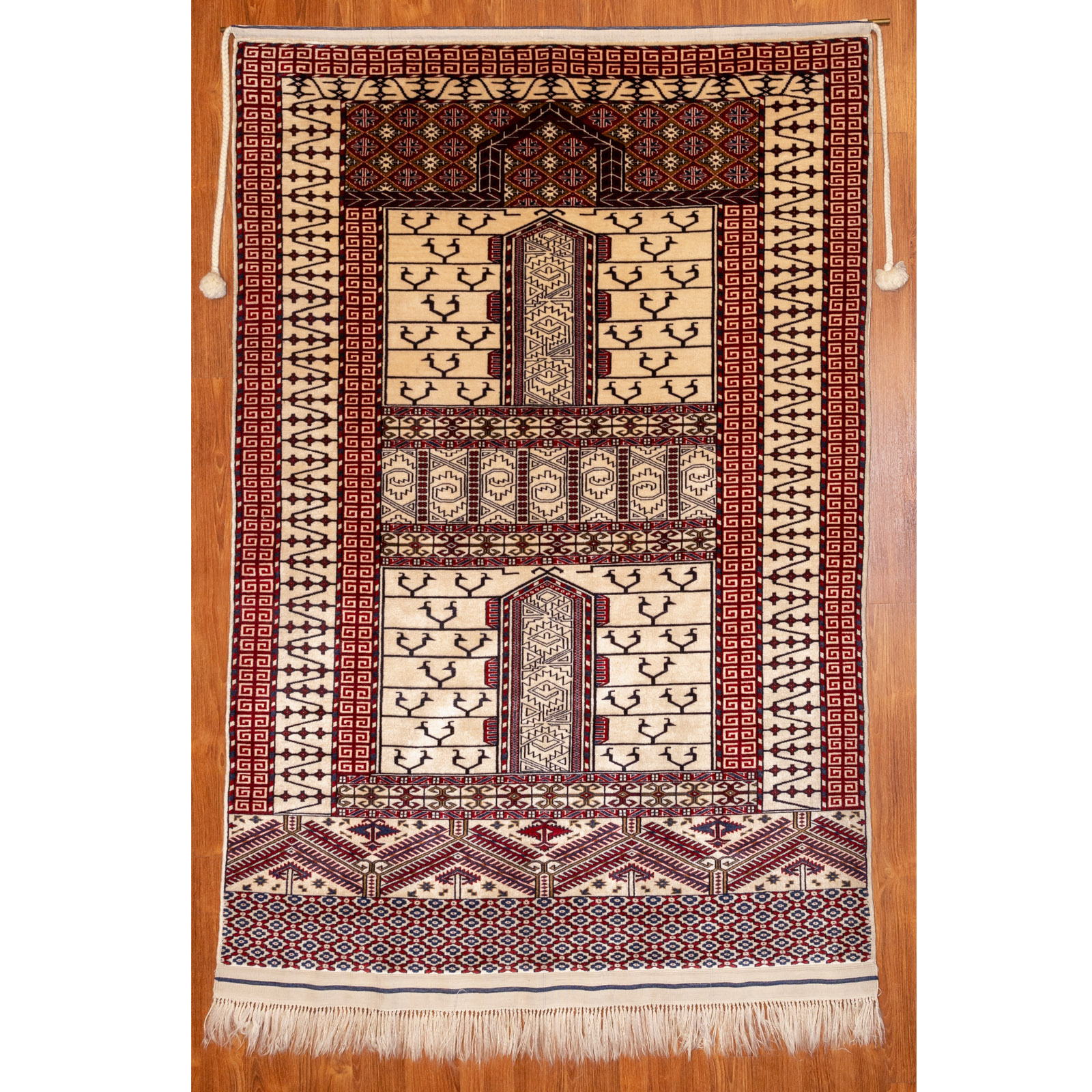 TURKEMON HATCHLI RUG, TURKESTAN,