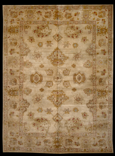 Turkish Angora Oushak Carpet,  9'