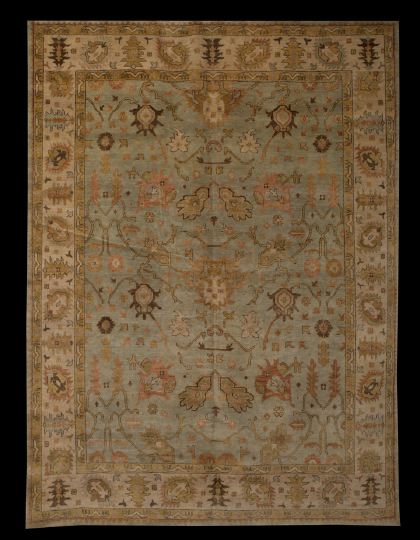 Turkish Angora Oushak Carpet,  9'