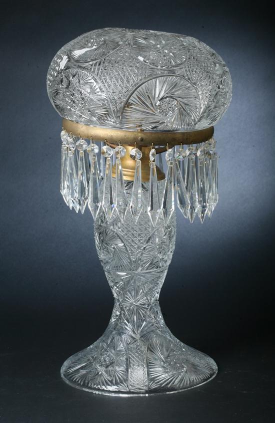 TURKISH CUT GLASS LAMP AND
