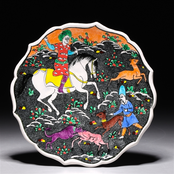 Turkish glazed ceramic dish with