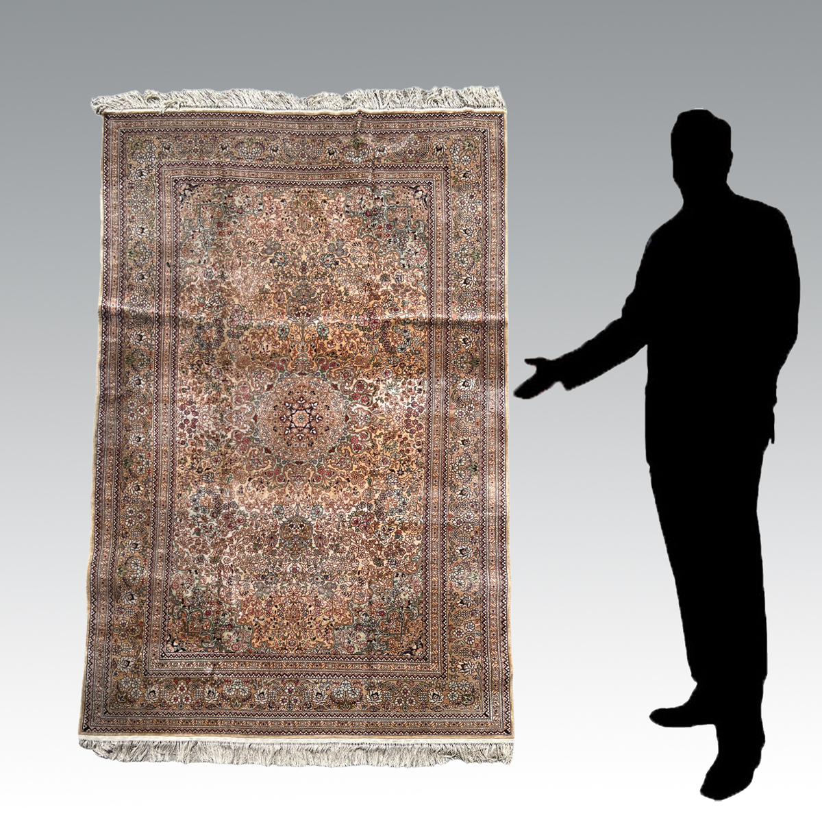 TURKISH HAND KNOTTED FAUX SILK