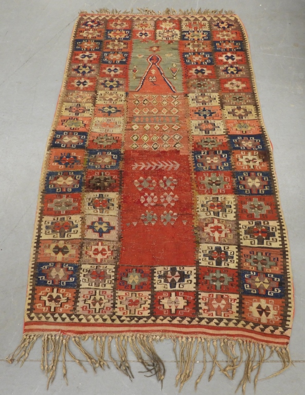 TURKISH KHILIM PICTORIAL PRAYER RUG